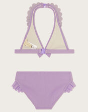 Sparkle Rib Halter Bikini Set, Purple (LILAC), large