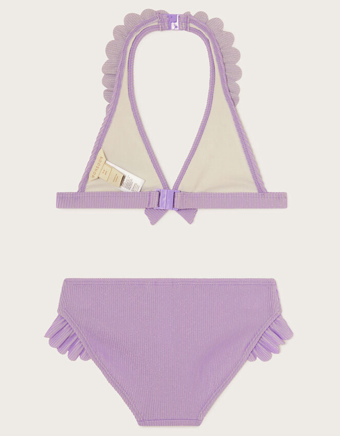 Sparkle Rib Halter Bikini Set, Purple (LILAC), large