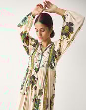 Zenya Floral Print Midi Dress, Green (GREEN), large