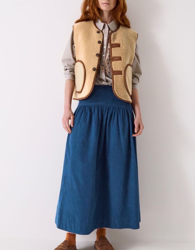 East Zohra Reversible Suede Vest, Tan (TAN), large
