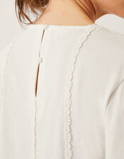 Tate Lace Trim Jersey T-Shirt, White (WHITE), large