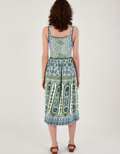Heritage Print Lace Trim Dress, Green (KHAKI), large