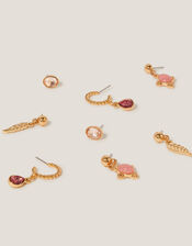 4-Pack Gem Stud Drop & Hoop Earrings, , large