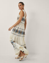 Devotion Twins Elegant Jacquard Maxi Dress, Natural (NATURAL), large