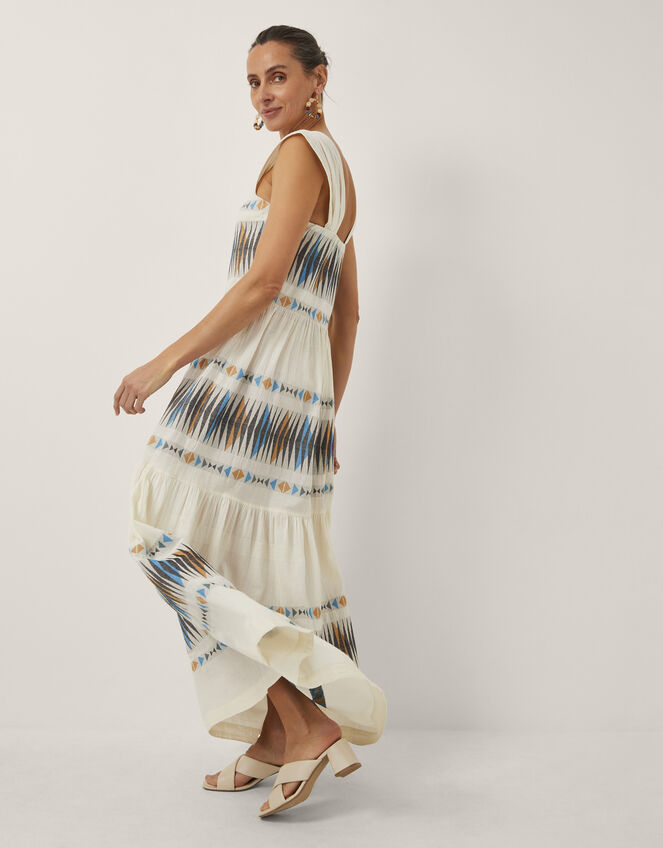 Devotion Twins Elegant Jacquard Maxi Dress, Natural (NATURAL), large