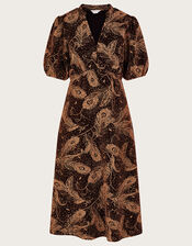Freda Velvet Midi Dress, Black (BLACK), large