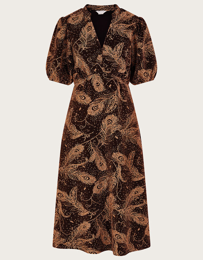 Freda Velvet Midi Dress, Black (BLACK), large