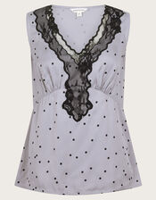 Clea Lacy Spot Cami Top, Silver (SILVER), large