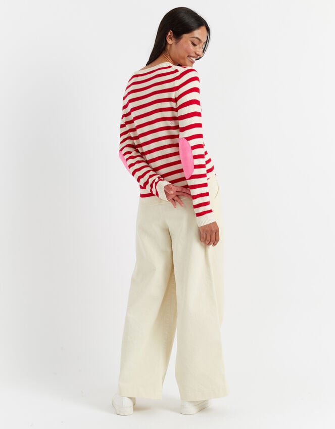 Chinti & Parker Wool Elbow Patch Jumper, Red (RED), large