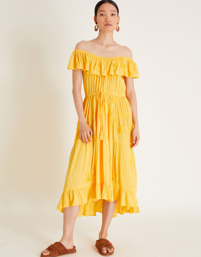 2821 Yellow Ruffle Slip Dress