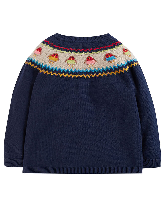 Frugi Kenna Fair Isle Cardigan, Blue (NAVY), large