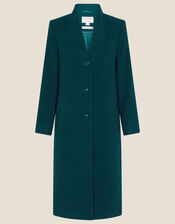 Charlie Single-Breasted Coat, Teal (TEAL), large