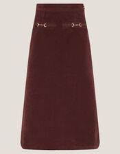Lana Suedette Midi Skirt, Red (BURGUNDY), large