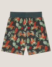 Born Wild Tiger Print Shorts, Blue (NAVY), large