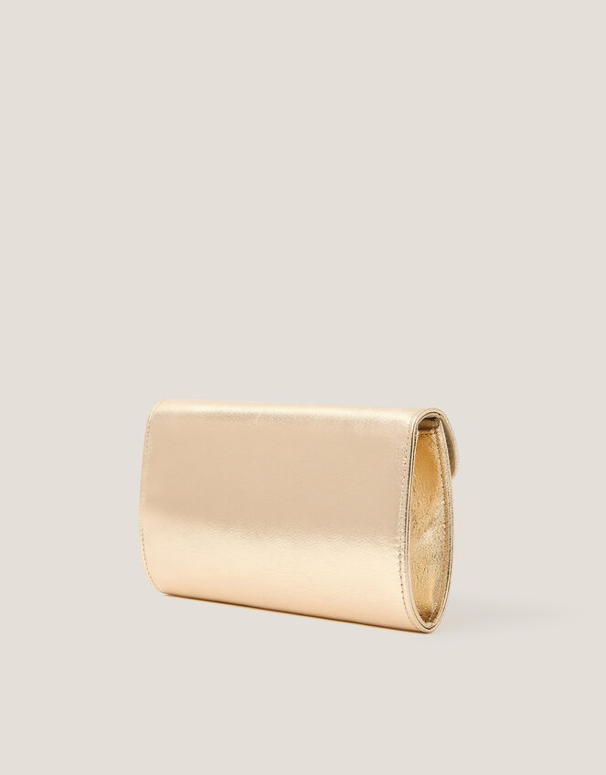 Sia Diamante Bow Clutch Bag, Gold (GOLD), large