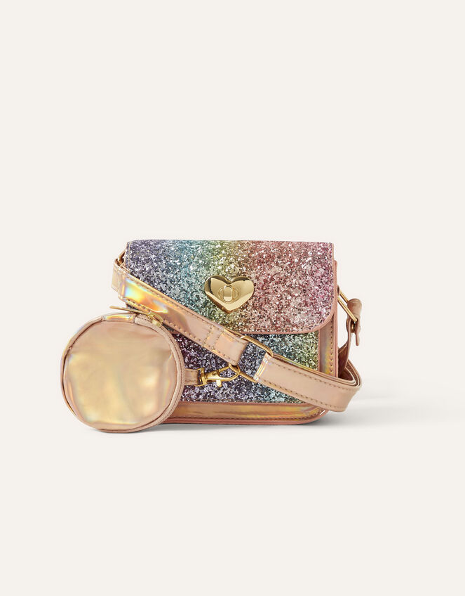Rainbow Glitter Bag with Purse, , large
