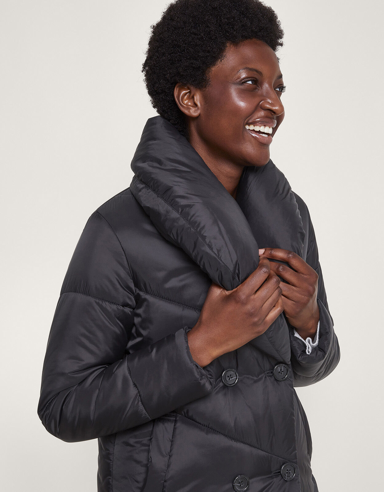 Longline black on sale padded coat
