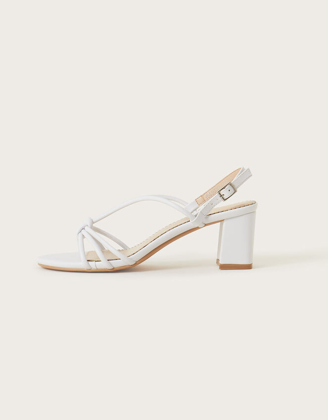 Strappy Block Heel Sandals Ivory
