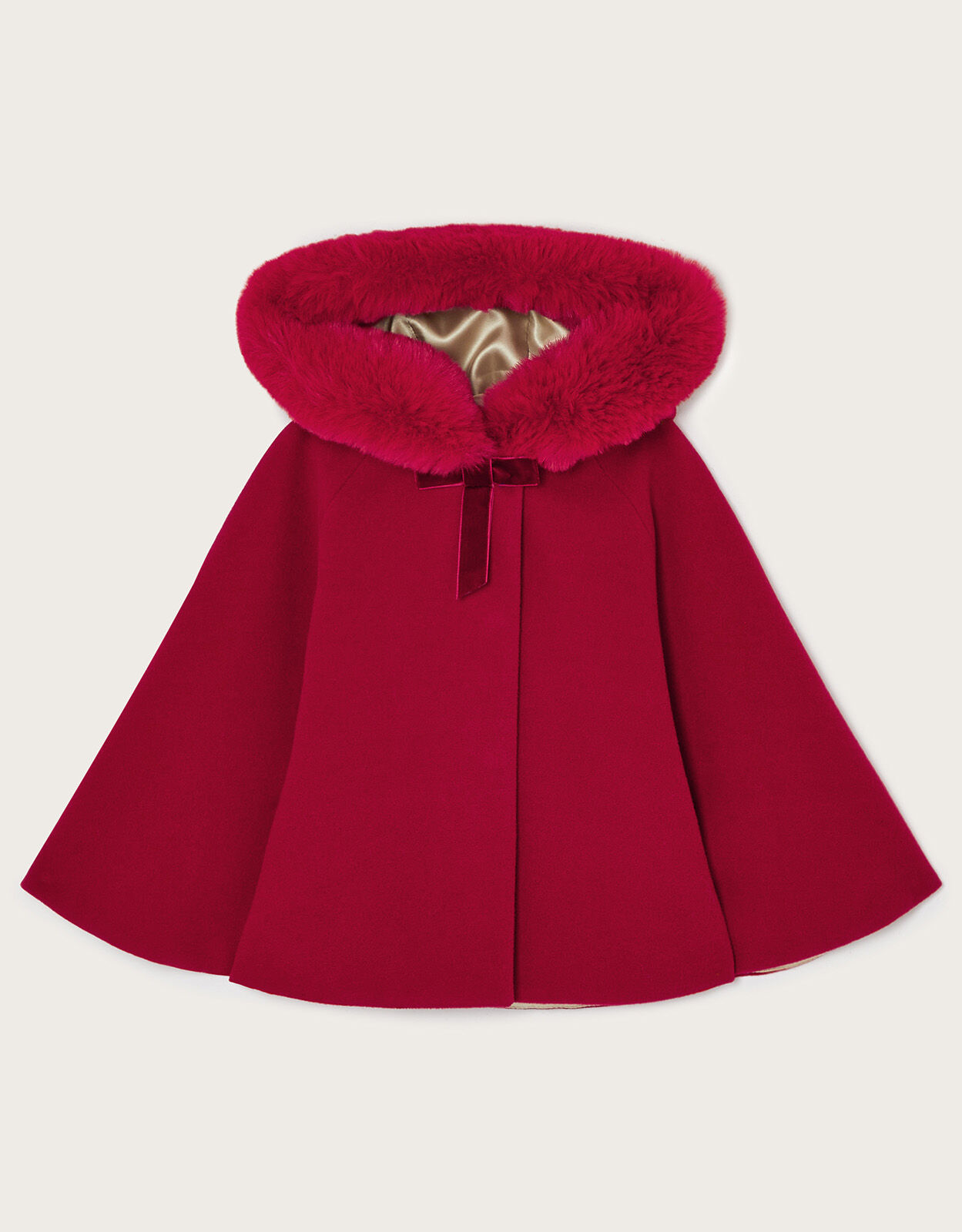 Baby Cape Coat with Fur Hood Red Baby Girl Coats Jackets Monsoon UK