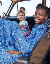 Willow Long Sleeve Printed Dress in LENZING™ ECOVERO™, Blue (BLUE), large