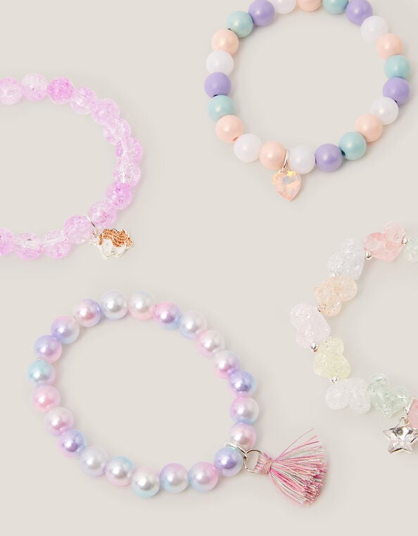 4-Pack Beaded Charm Bracelets , , large