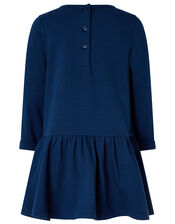 Baby Bunny Sweat Dress in Organic Cotton, Blue (NAVY), large