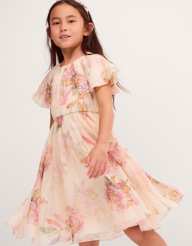 Leila Floral Sequin Party Dress, Multi (MULTI), large
