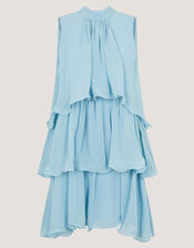 Elle Sleeveless Ruffle Tier Mini Dress, Blue (PALE BLUE), large
