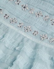 Natalia Embellished Ruffle Party Dress, Blue (PALE BLUE), large