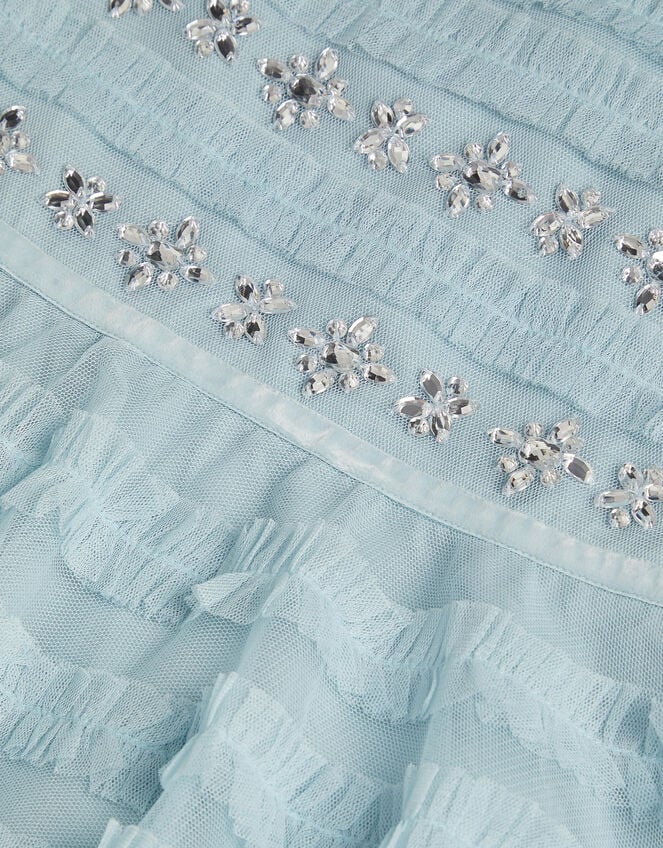Natalia Embellished Ruffle Party Dress, Blue (PALE BLUE), large