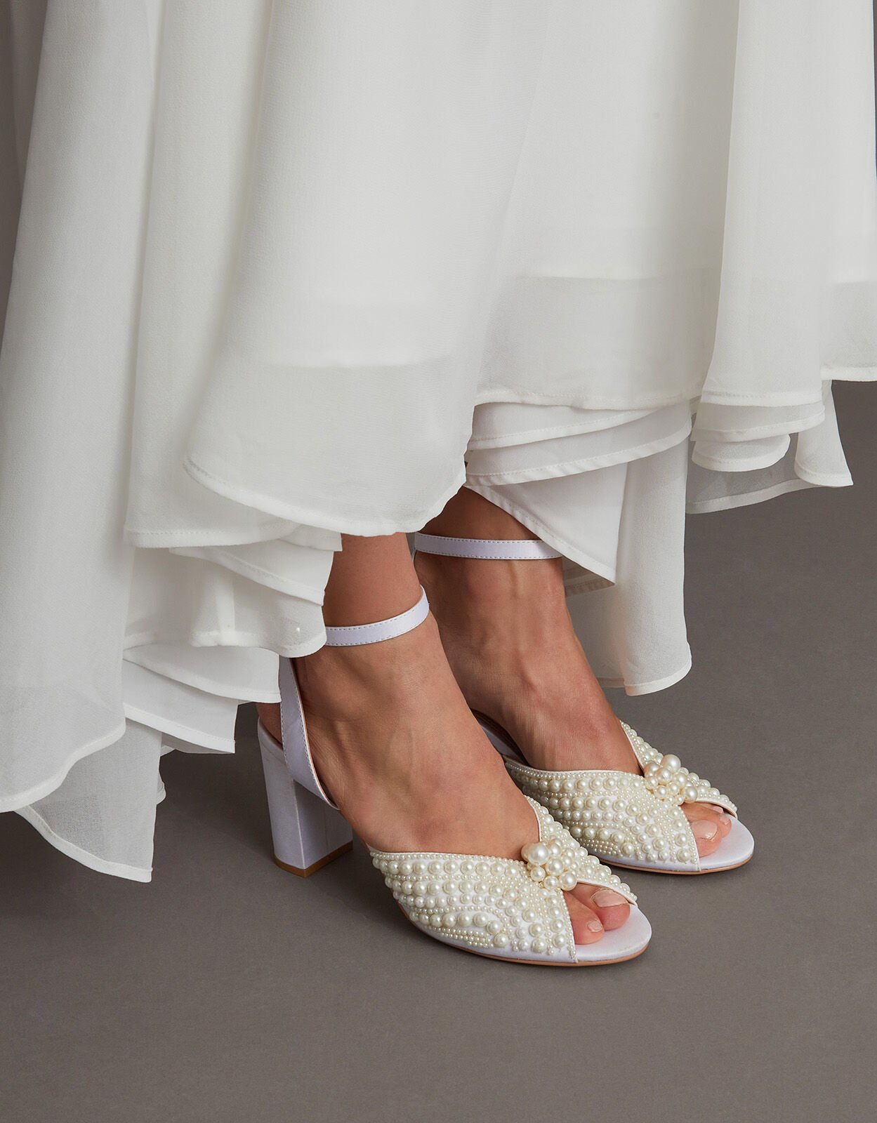 Block heels with pearls cheap