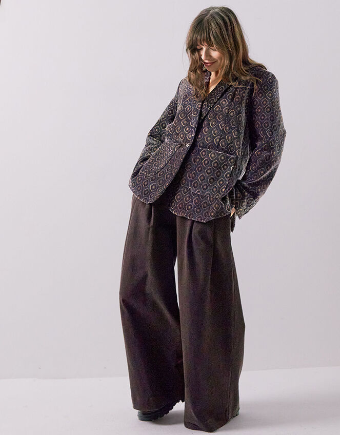 East Jesi Printed Velvet Blazer, Multi (MULTI), large