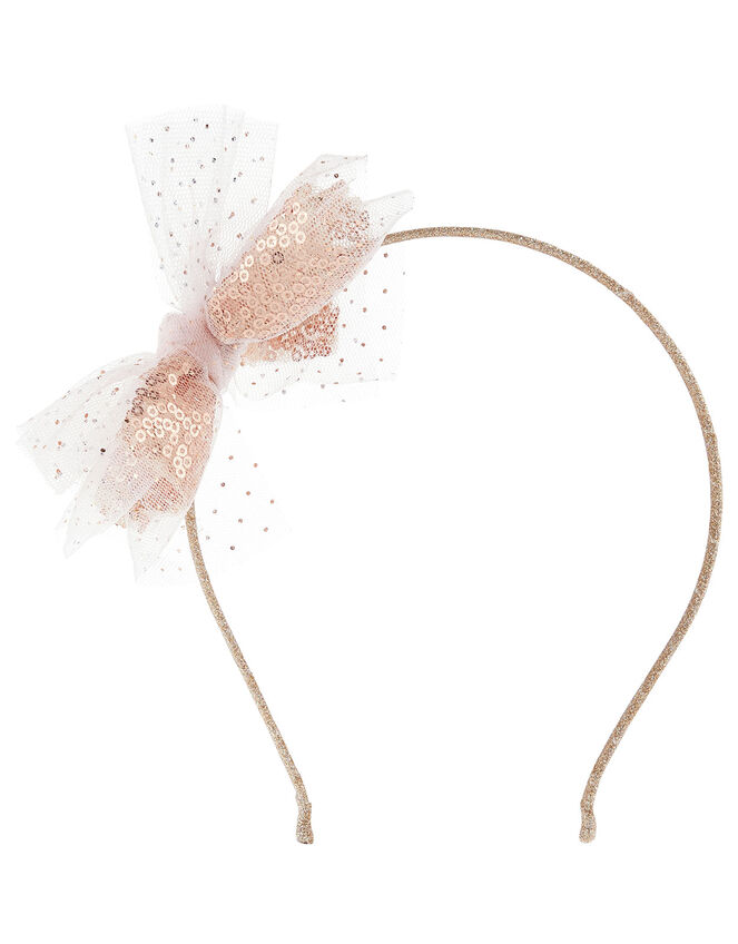 Sequin Bow Headband, , large