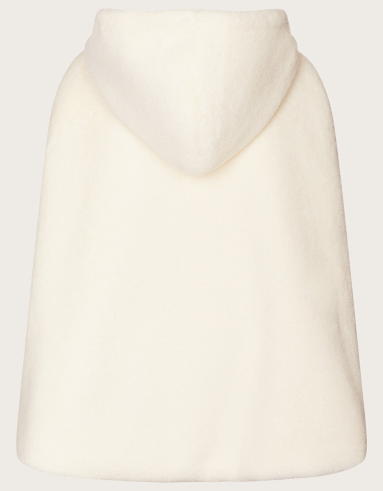 Land of Wonder Long Faux Fur Cape Ivory