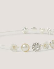 Flower Jewel Metal Headband, , large