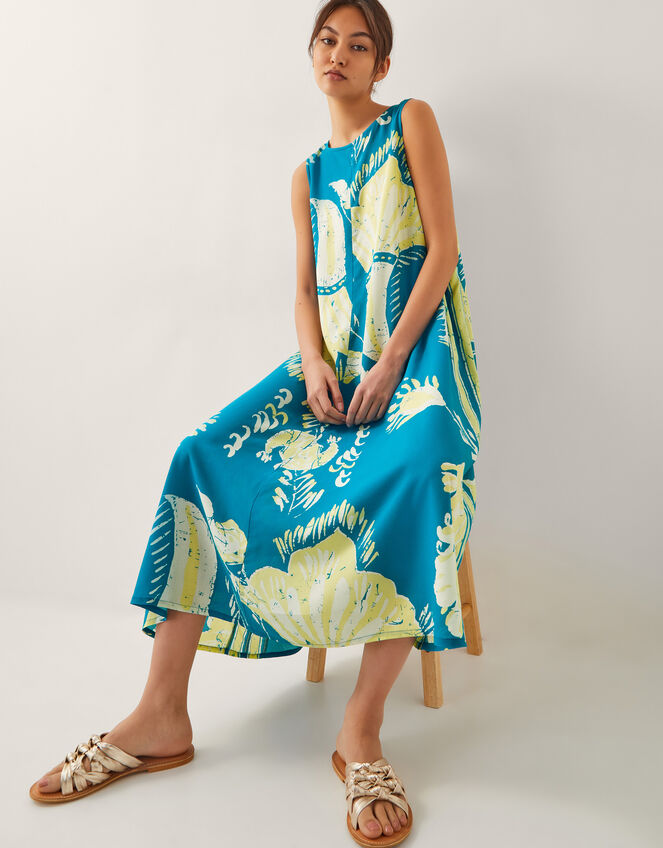 Amisha Tunic Midi Dress, Teal (TEAL), large