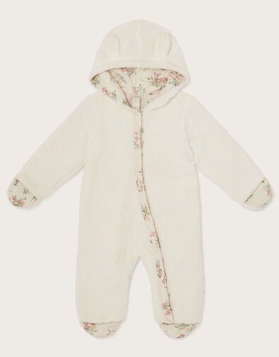 Newborn Teddy Pramsuit, Ivory (IVORY), large