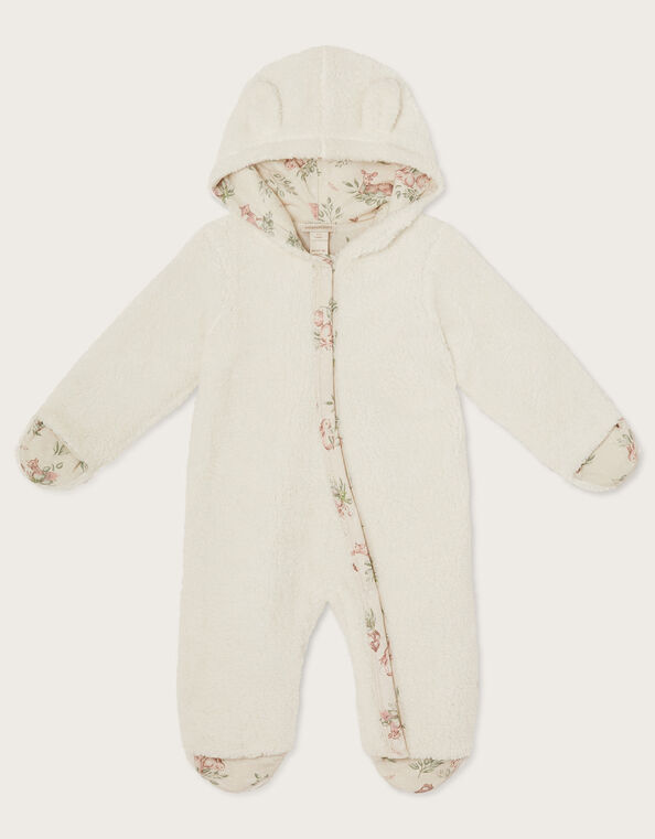 Newborn Teddy Pramsuit, Ivory (IVORY), large