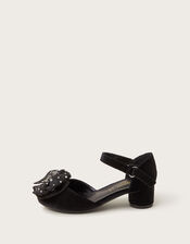 Diamante Bow Two-Part Heels, Black (BLACK), large