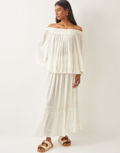 Bryony Off-The-Shoulder Frill Top, White (WHITE), large