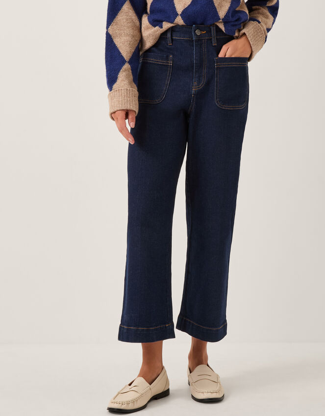 Arlo Regular Cropped Jeans, Blue (INDIGO), large