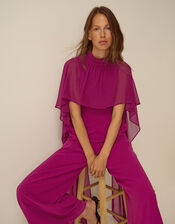 Valerie Cape Wide Leg Jumpsuit, Purple (PURPLE), large