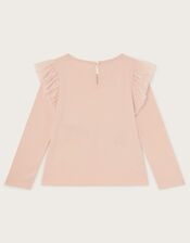 Long Sleeve Lovely Sequin Top, Pink (PINK), large