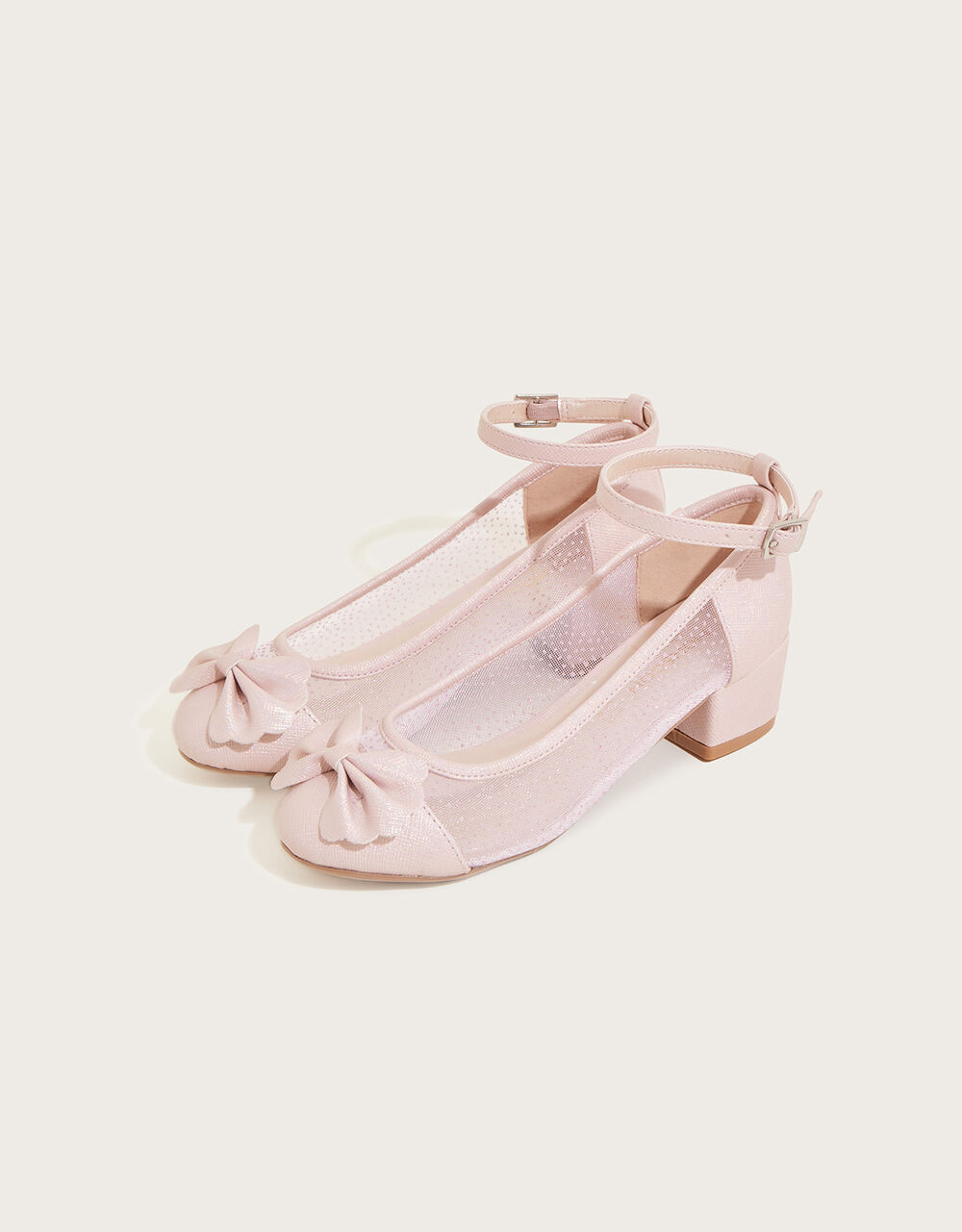 Children's High Heels Korean Version Princess Fish Mouth Bow Little Girl Crystal Shoes (Available)
