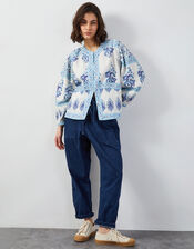 East Rita Floral Print Jacket, Blue (BLUE), large