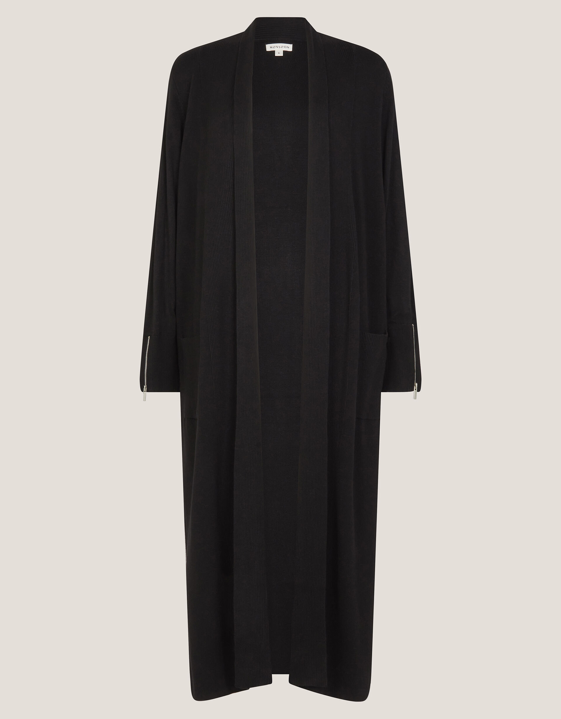 Sade Zip Longline Cardigan Black