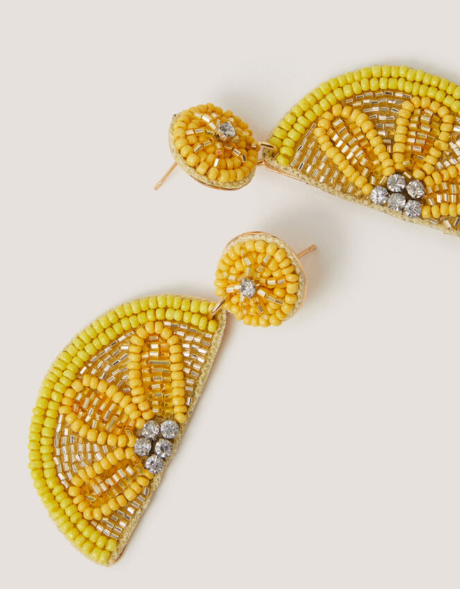 Lemon Beaded Earrings, , large