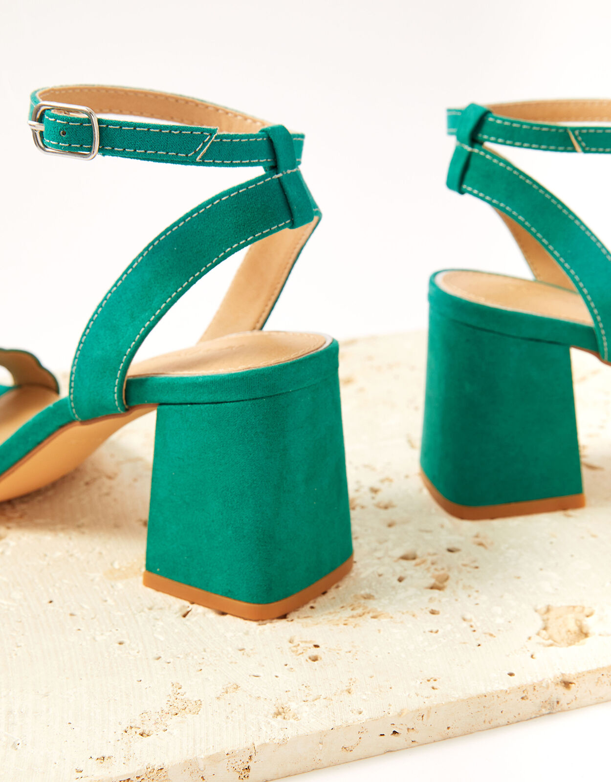 Green cheap block sandals