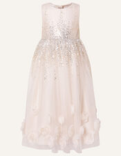 3D Rose Sequin Maxi Dress, Pink (PALE PINK), large