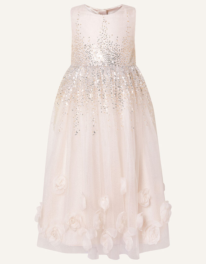 3D Rose Sequin Maxi Dress, Pink (PALE PINK), large
